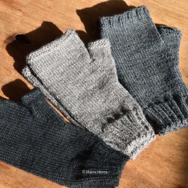 Mitaines mixtes en merino gris foncé – Image 2