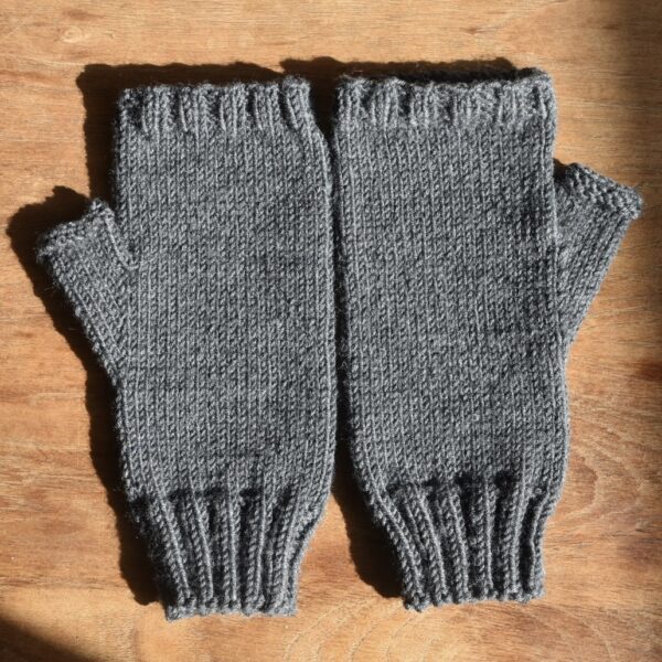 Mitaines mixtes en merino gris foncé