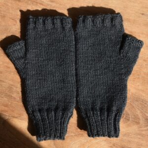 Mitaines mixtes en merino noir