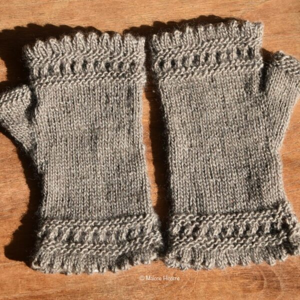 Mitaines taupe merino et soie