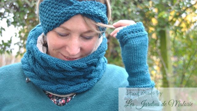Le trio : Snood, bandeau et mitaines