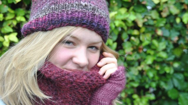 Snood Edgard, en alpaga bordeaux