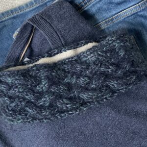 Bandeau triple torsades bleu foncé