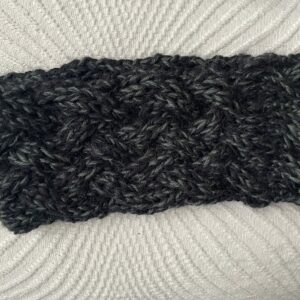 Bandeau triple torsades chiné gris/noir